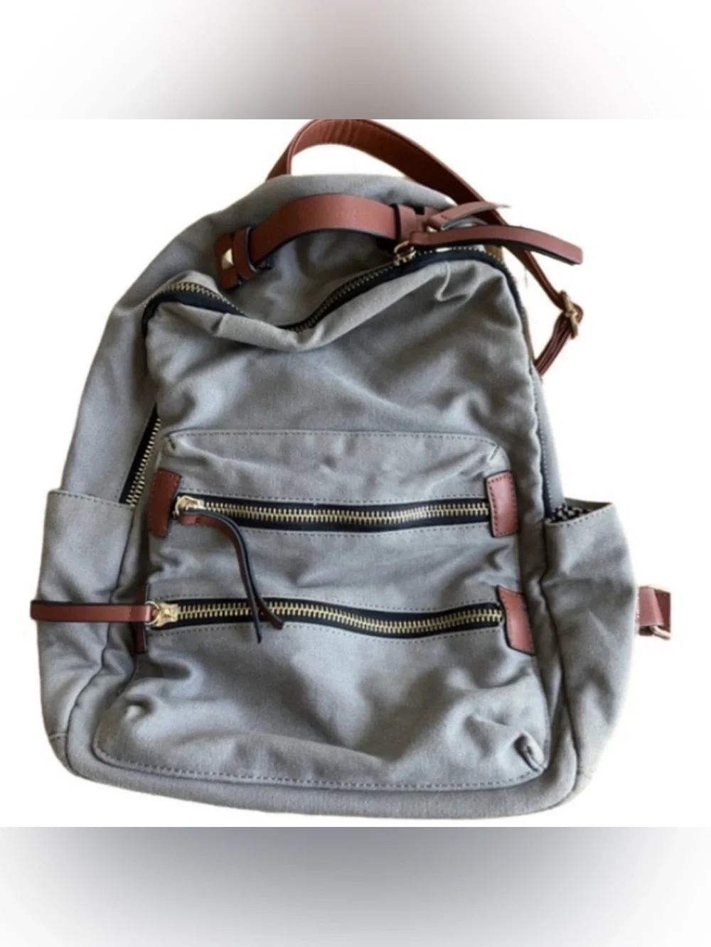 Antik Kraft Tan Canvas Mixed Media Backpack